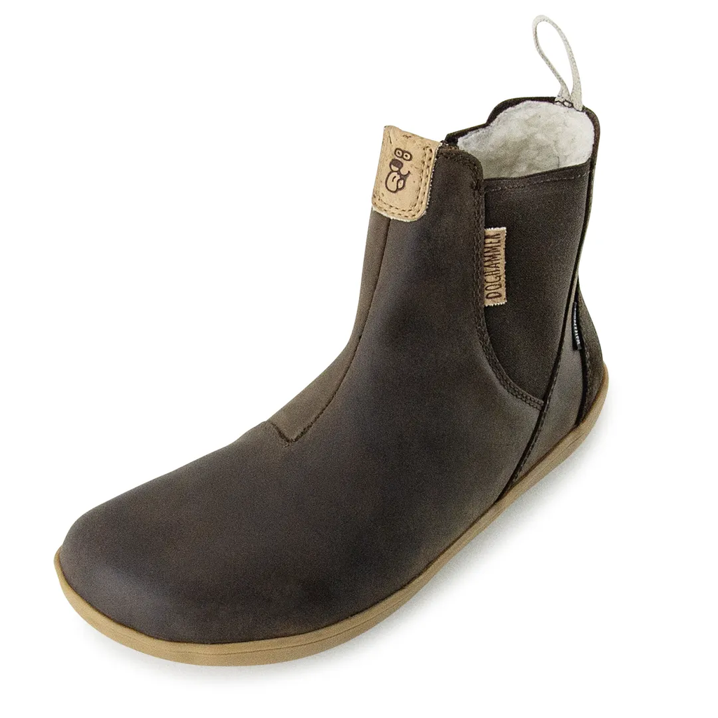 Doghammer Terrar Chelsea Leather WP Barfuß-Chelsea-Boots, Dunkelbraun, wasserdicht mit Wiltex-Membran