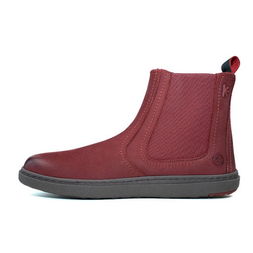 BLUSUN BLSN-060W Chelsea Boot Damen, Autumn Red, wasserabweisendes Nubukleder mit Wollfutter